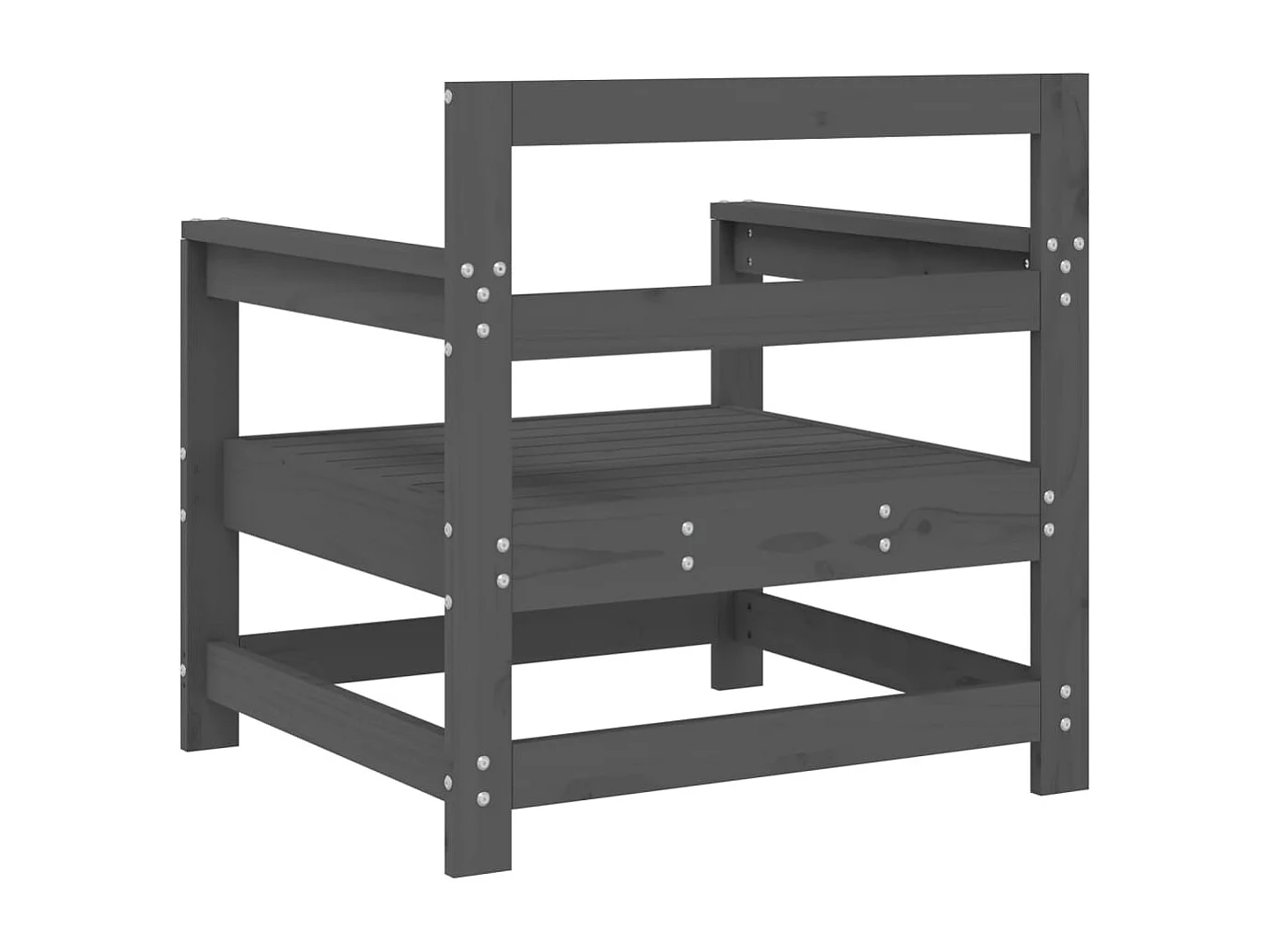 Chaises de jardin lot de 2 gris bois massif de pin