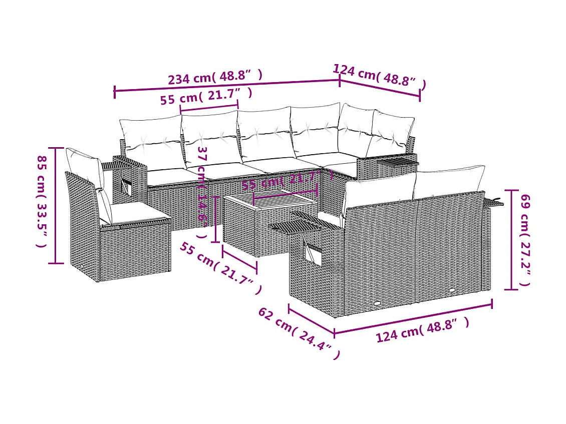 Gartenmöbel 3-teilig aus massivem Douglas-Holz