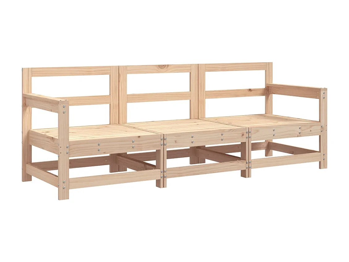 Móveis de jardim 3 peças em madeira maciça de pinho