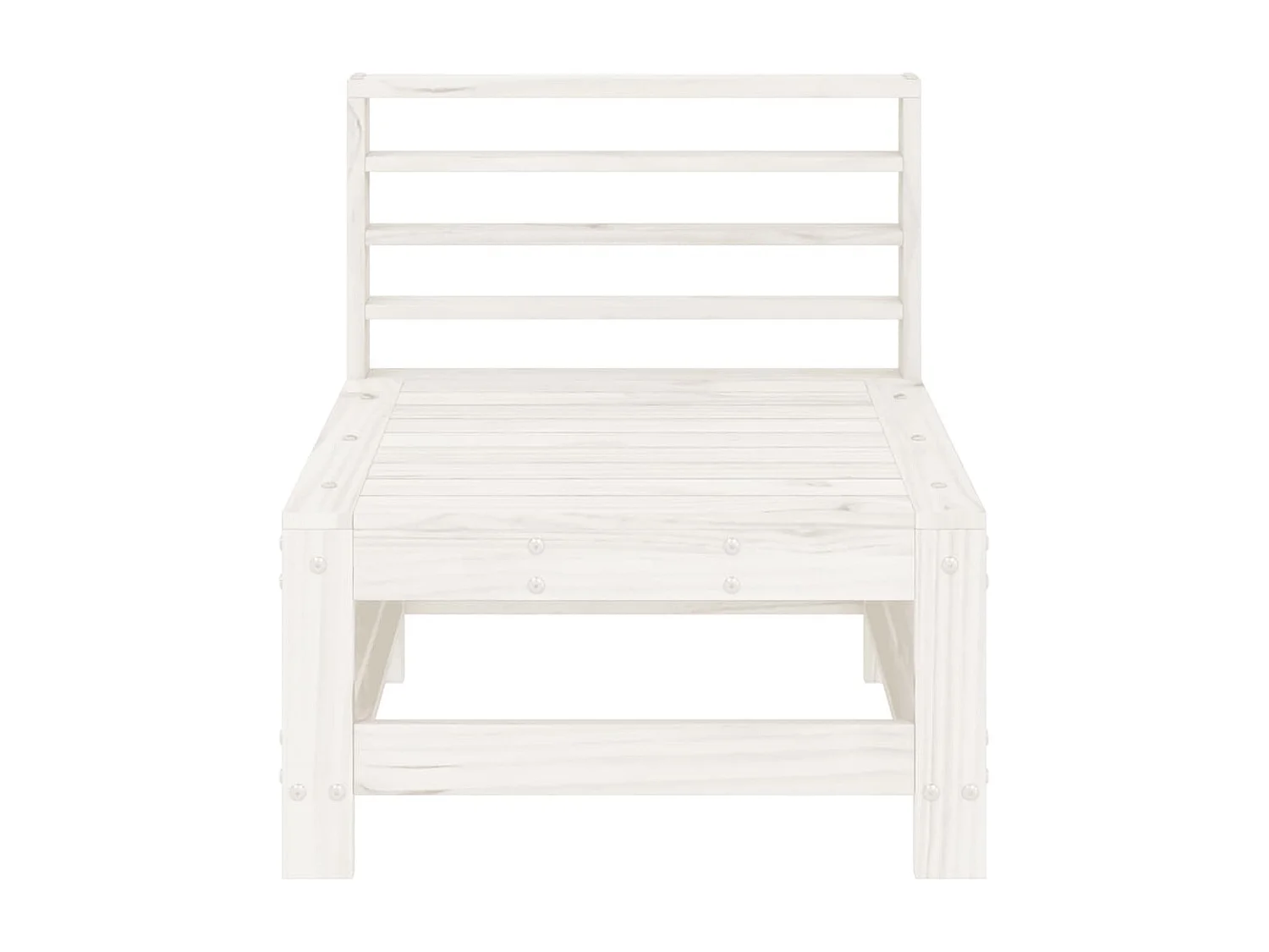 Weißes zentrales Gartensofa aus massivem Kiefernholz