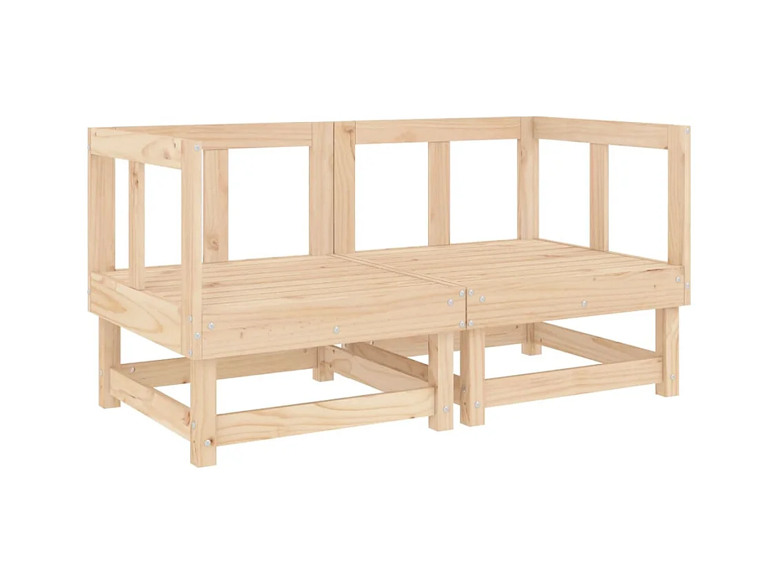 Canapés d'angle de jardin 2 pcs bois de pin massif