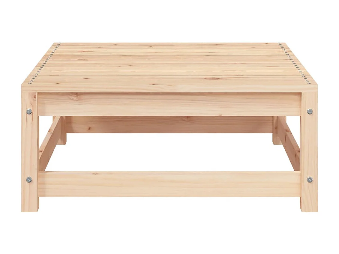 Sofá de jardín sin reposabrazos reposapiés de madera maciza de pino