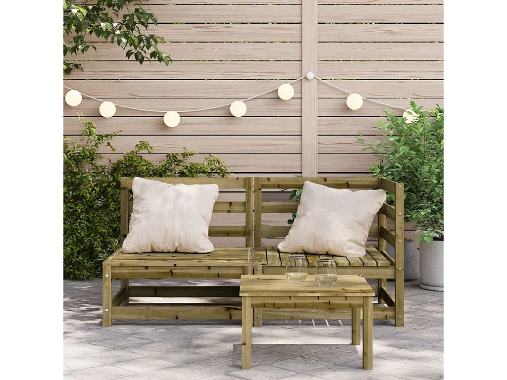 Divano da giardino a 2 posti in legno di pino impregnato