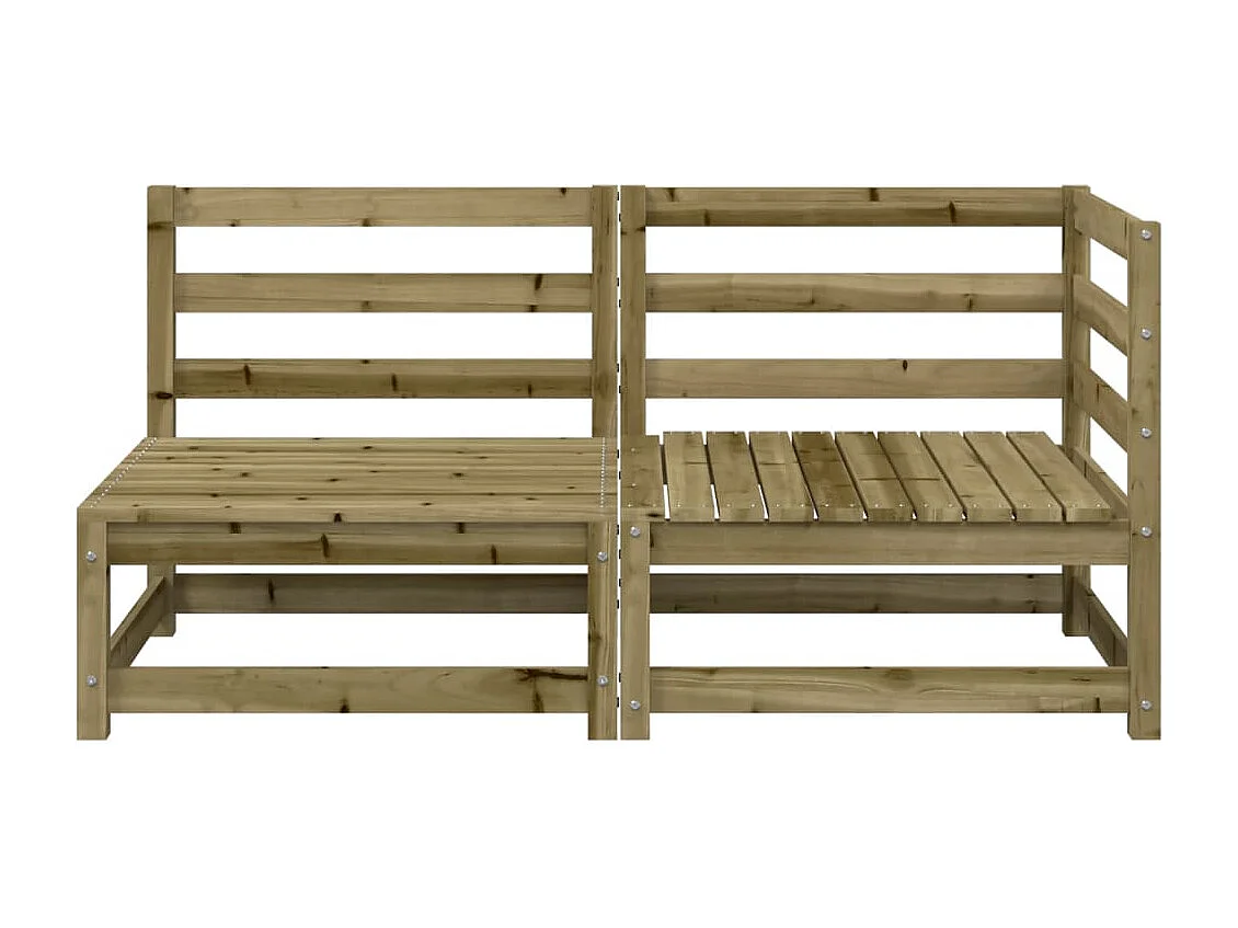 Divano da giardino a 2 posti in legno di pino impregnato