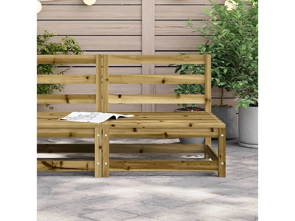 Sofá de jardín sin reposabrazos 70x70x67 cm madera de pino impregnada