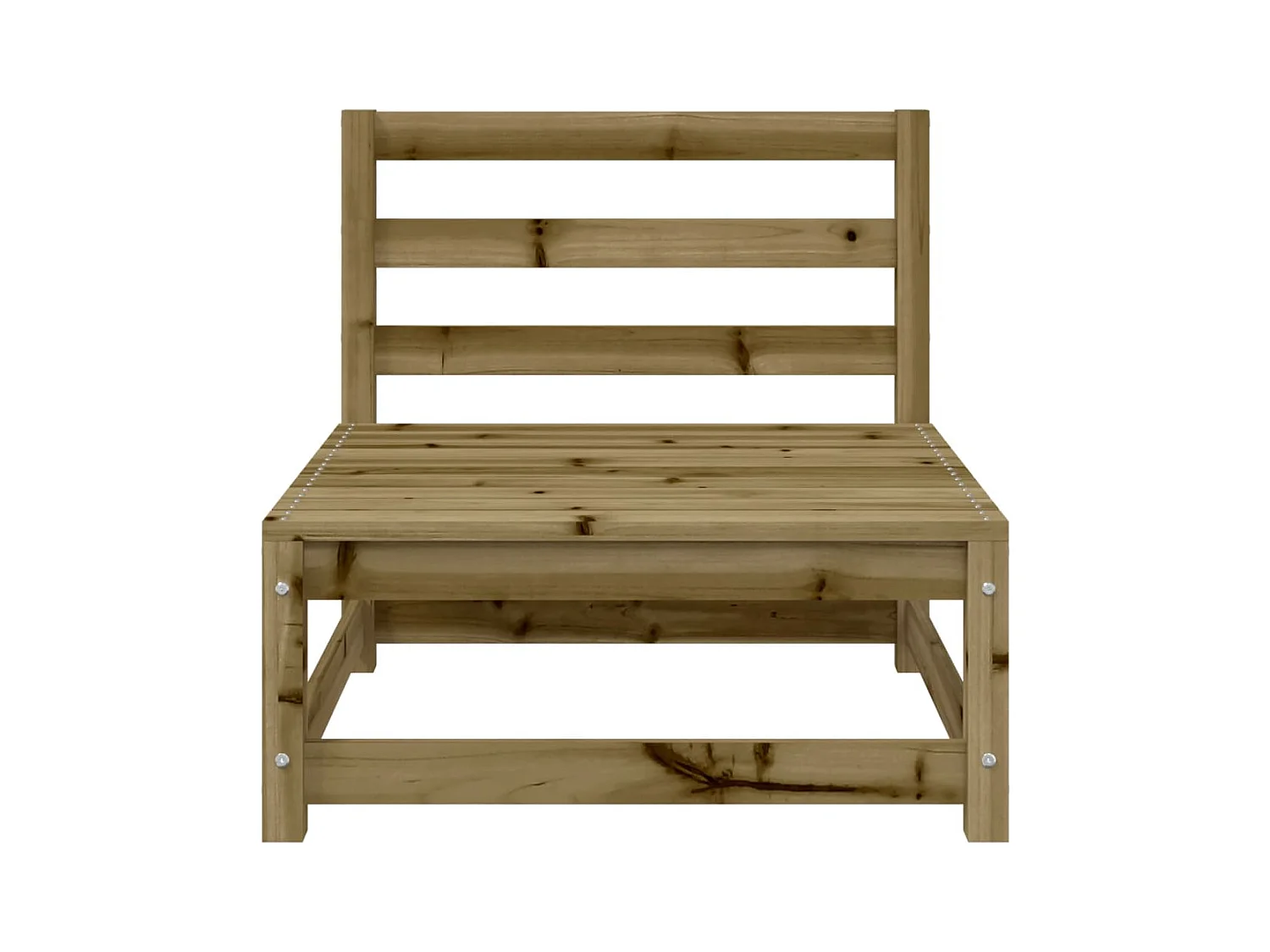 Sofá de jardín sin reposabrazos 70x70x67 cm madera de pino impregnada