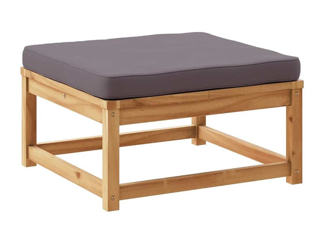 Salon de jardin 3 pcs avec coussins bois massif d'acacia