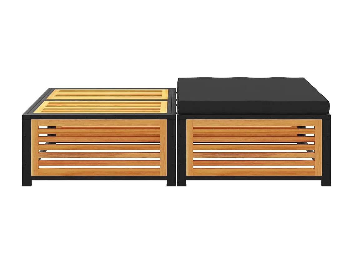 Table de jardin avec tabouret bois d'acacia massif