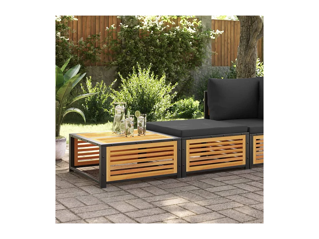 Table de jardin avec tabouret bois d'acacia massif