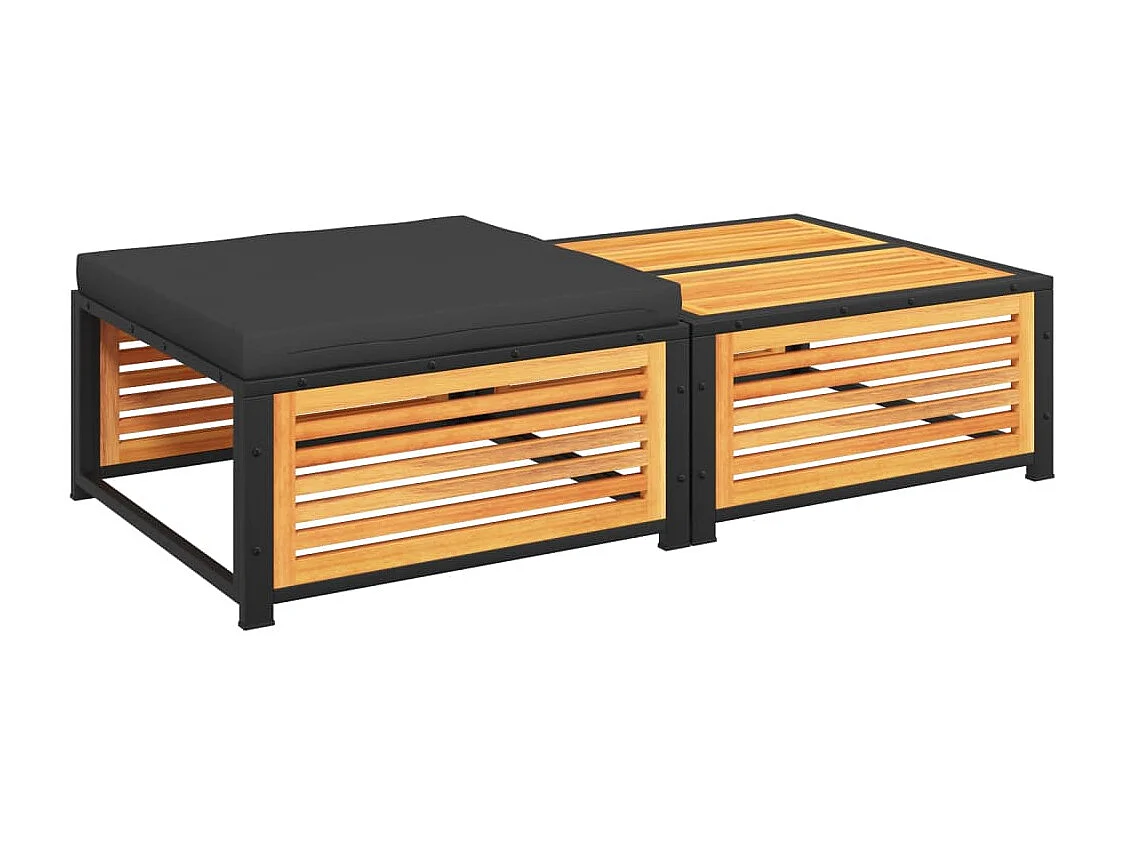 Table de jardin avec tabouret bois d'acacia massif