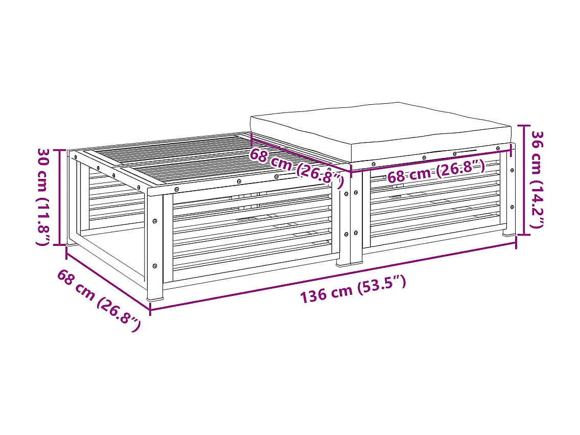 Table de jardin avec tabouret bois d'acacia massif