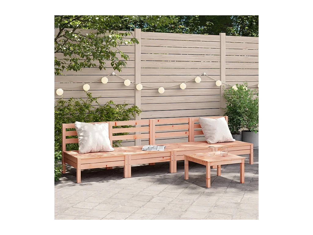 Canapés de jardin sans accoudoirs 4 pcs bois massif douglas