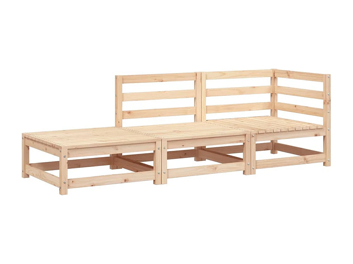 Canapé de jardin et repose-pieds 2 places bois de pin massif