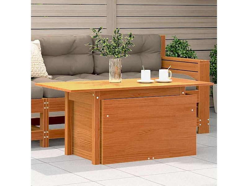 Table de jardin cire marron 100x50x75 cm bois massif de pin