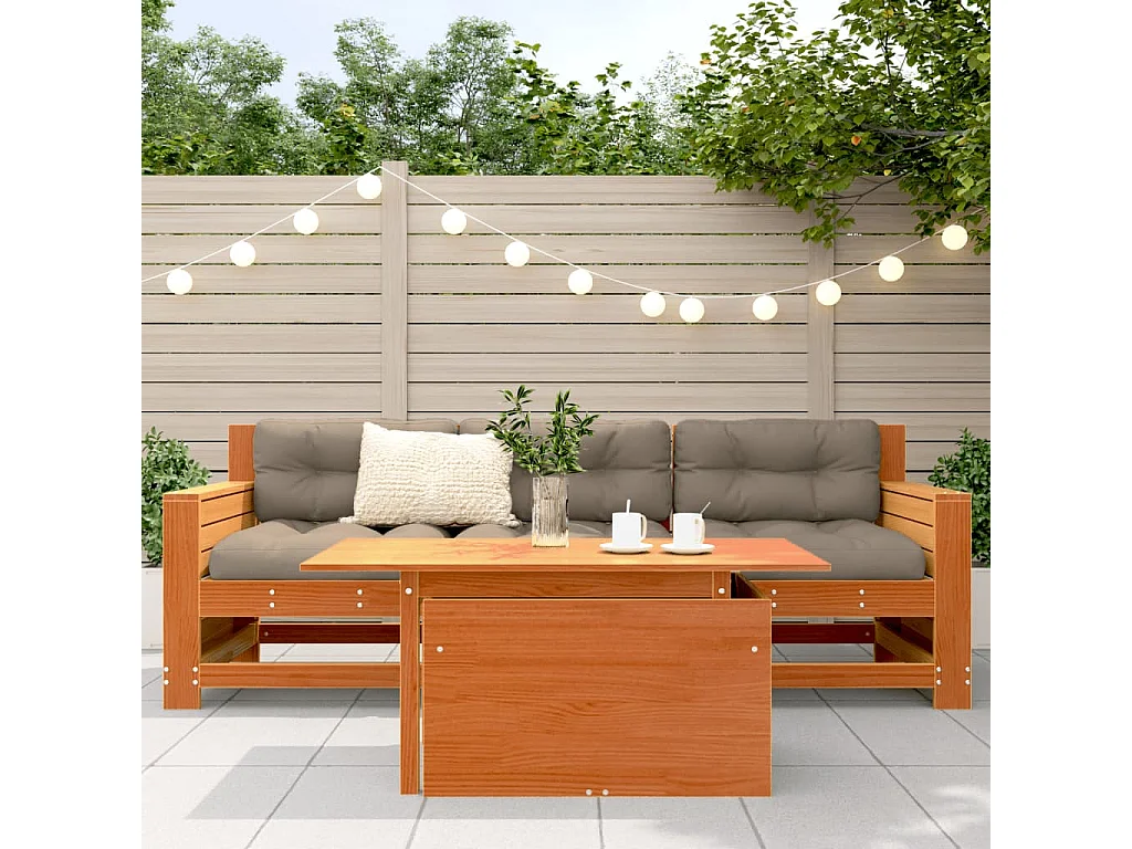 Table de jardin cire marron 100x50x75 cm bois massif de pin