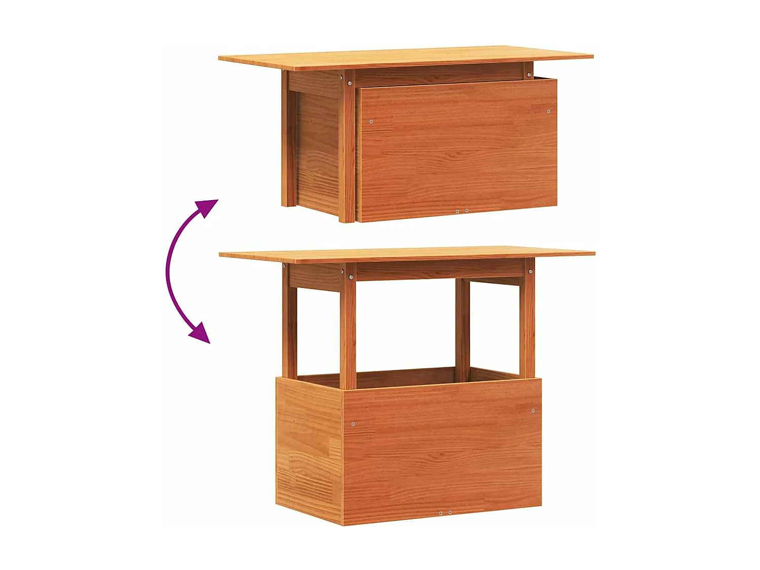 Table de jardin cire marron 100x50x75 cm bois massif de pin