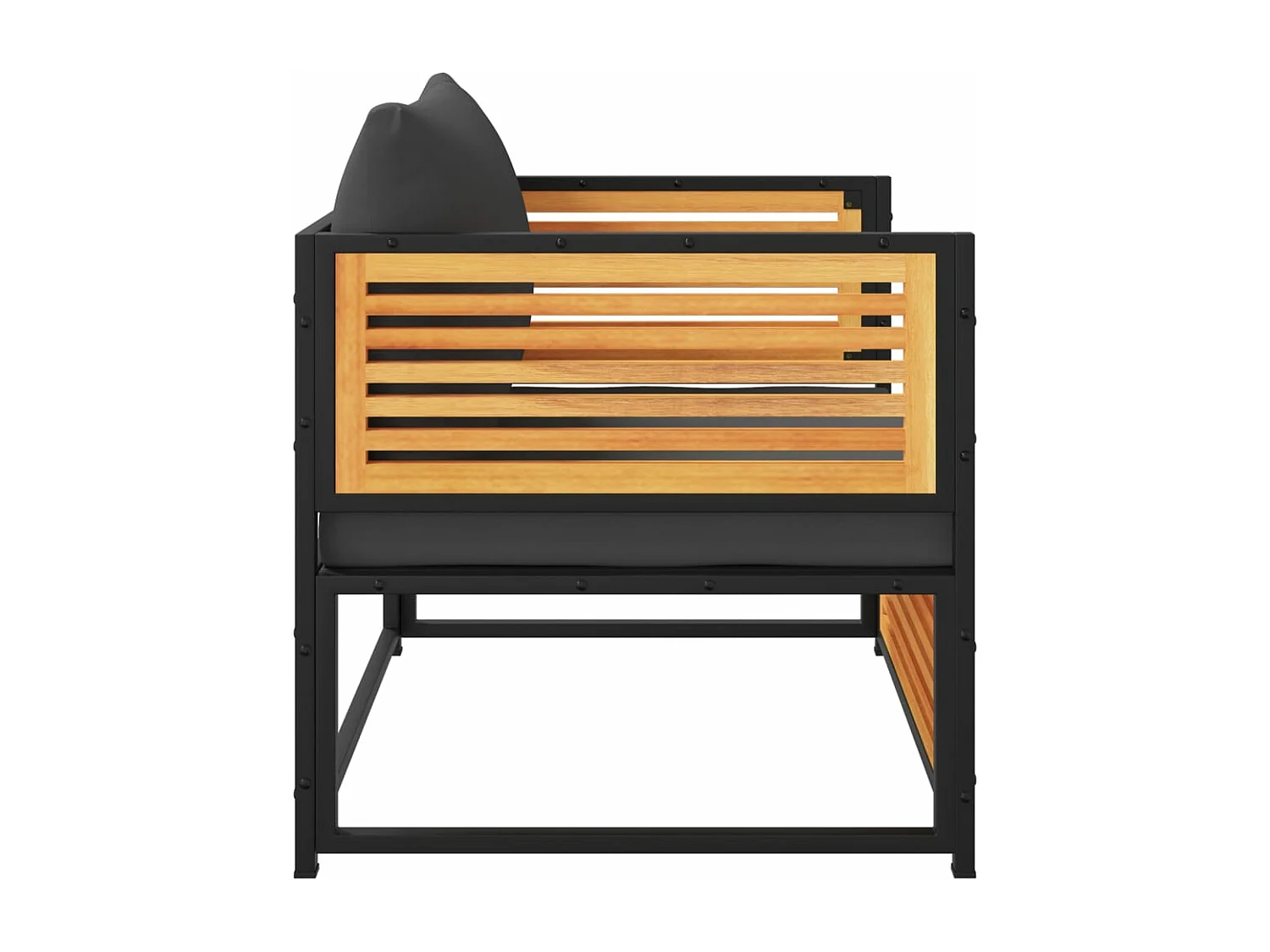 Chaise de jardin avec coussins bois massif d'acacia