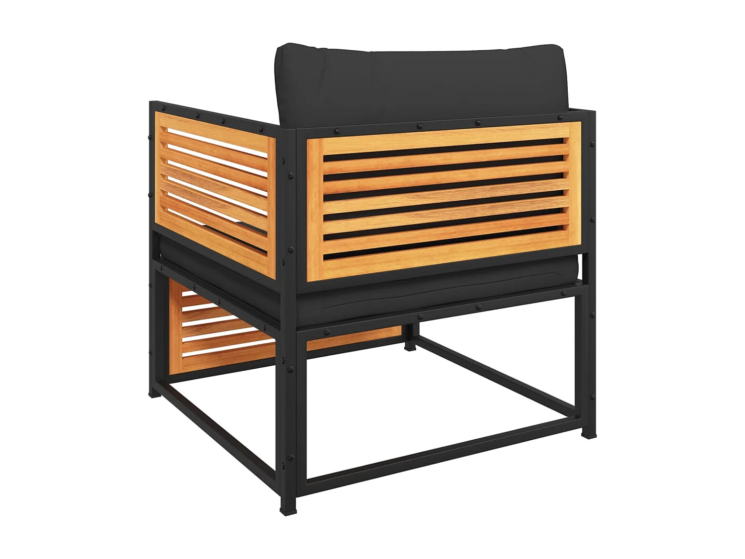 Chaise de jardin avec coussins bois massif d'acacia