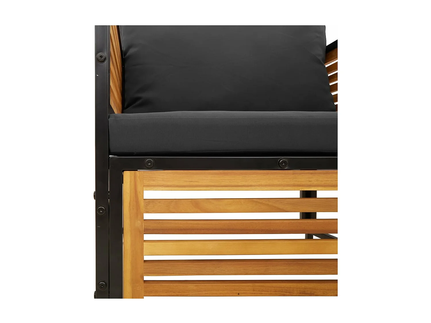 Chaise de jardin avec coussins bois massif d'acacia