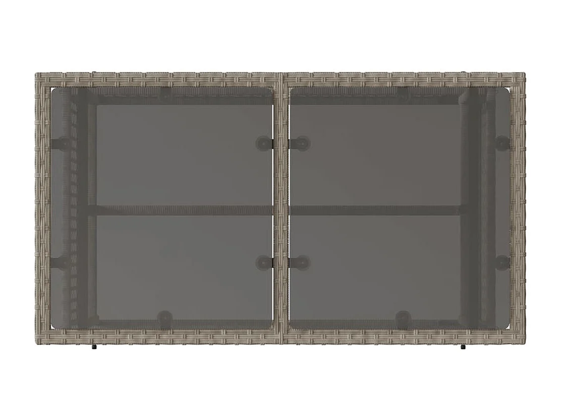 Salon de jardin avec coussins 4 pcs gris clair poly rotin verre