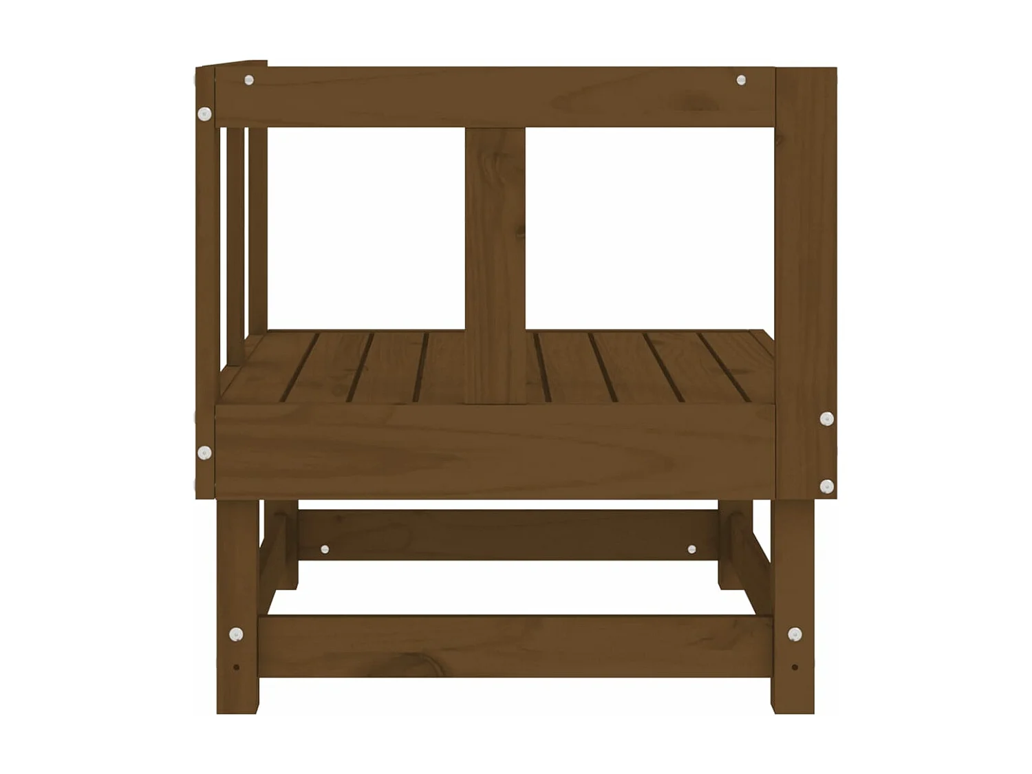 Honigbraunes Garten-Ecksofa aus massivem Kiefernholz