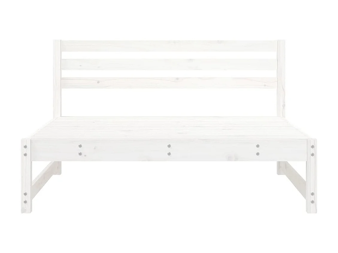 Canapé central de jardin blanc 120x80 cm bois de pin massif