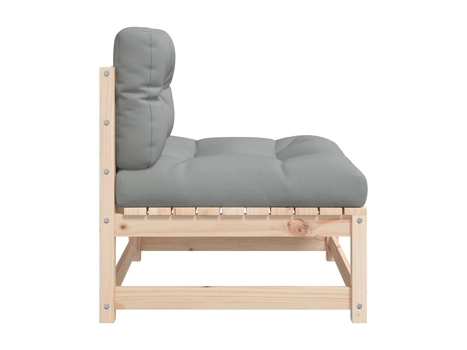 Canapés de jardin sans accoudoirs coussins 2pcs bois massif pin