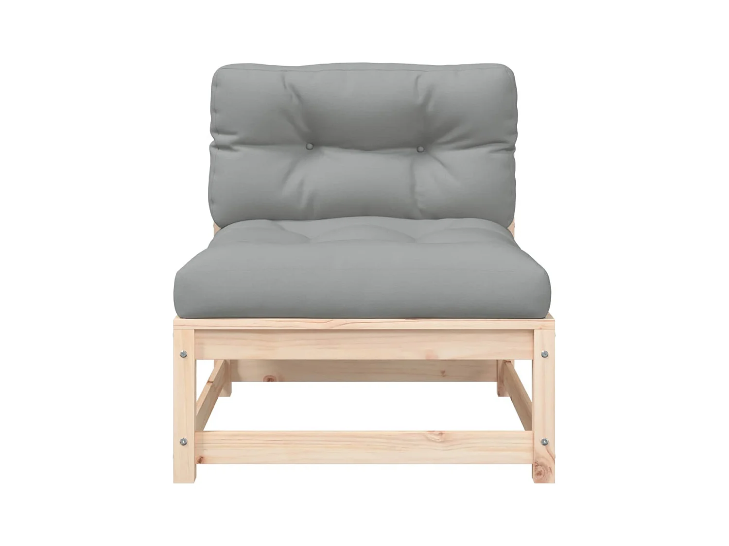 Gartensofas ohne Armlehnen, Kissen 2 Stück aus massivem Kiefernholz