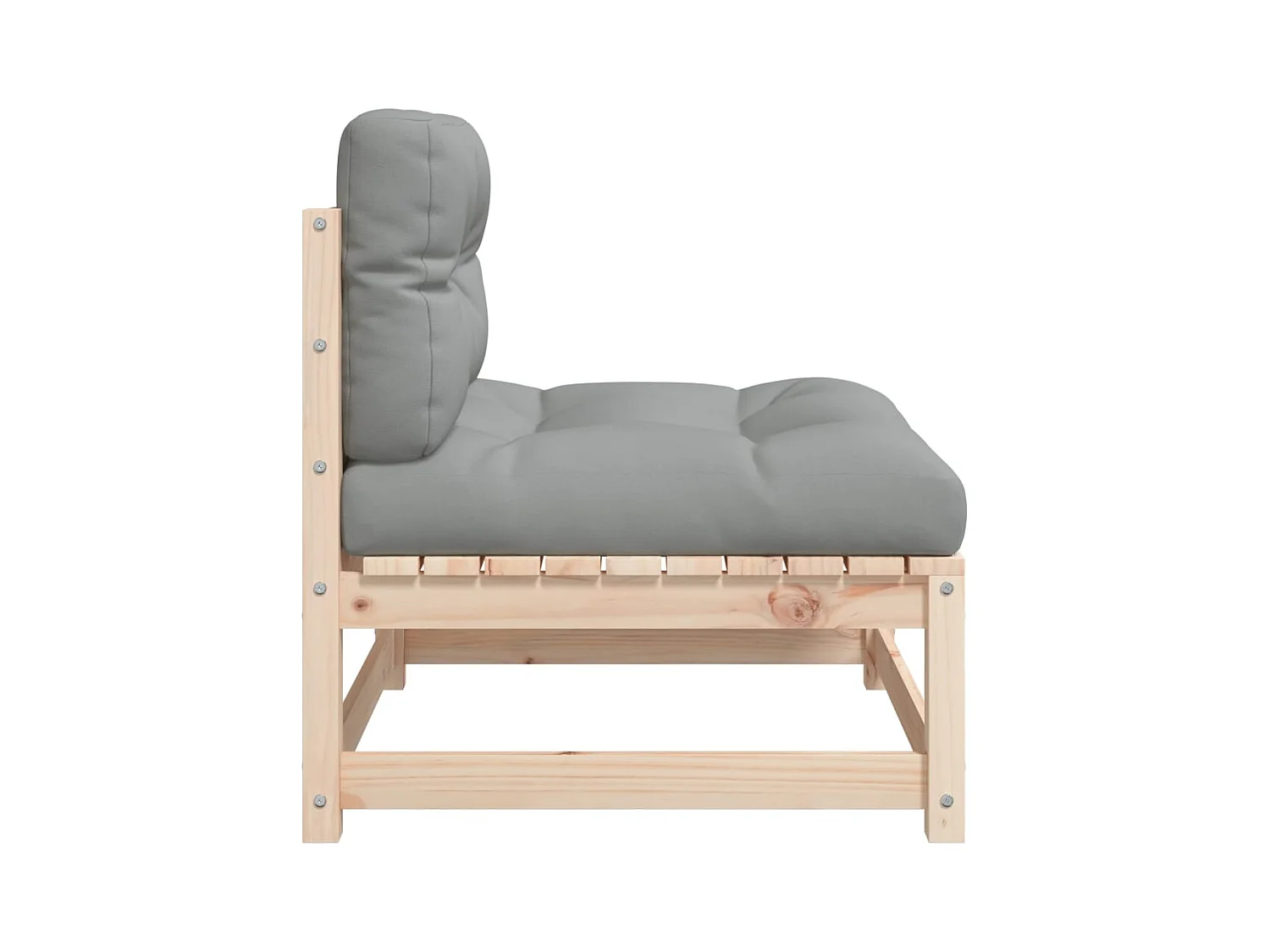 Gartensofas ohne Armlehnen, Kissen 2 Stück aus massivem Kiefernholz