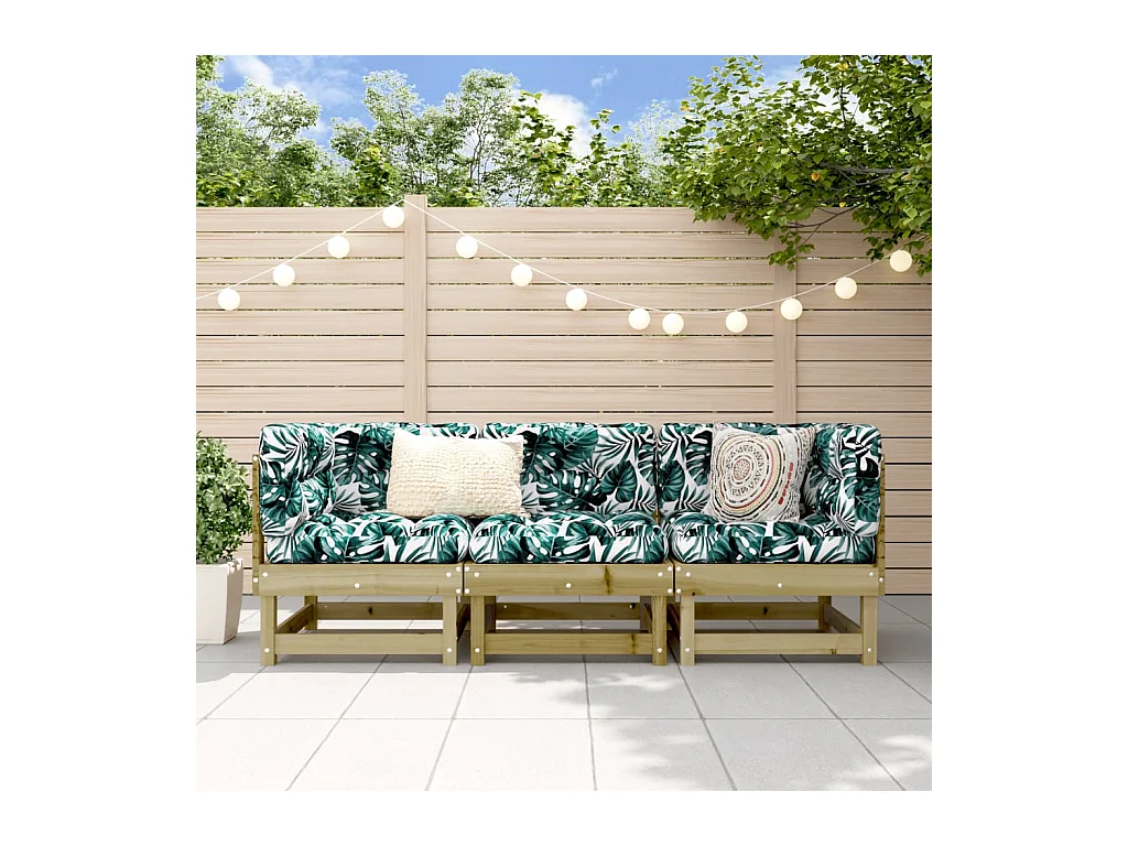 Salon de jardin 3 pcs bois de pin imprégné