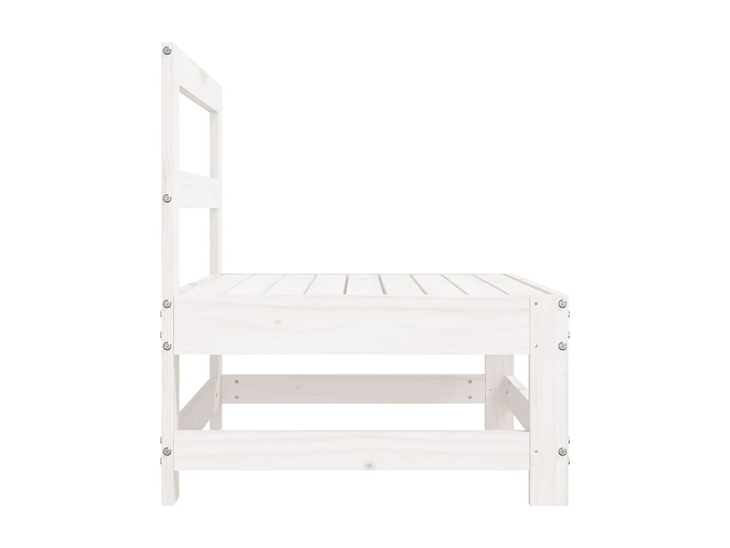 Weißes zentrales Gartensofa aus massivem Kiefernholz