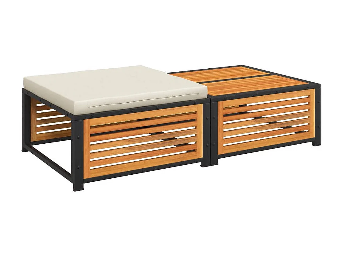 Table de jardin avec tabouret bois d'acacia massif