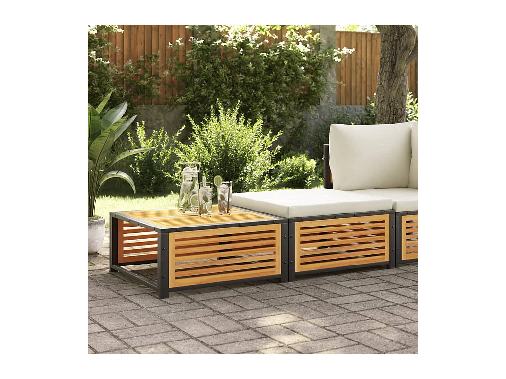Table de jardin avec tabouret bois d'acacia massif