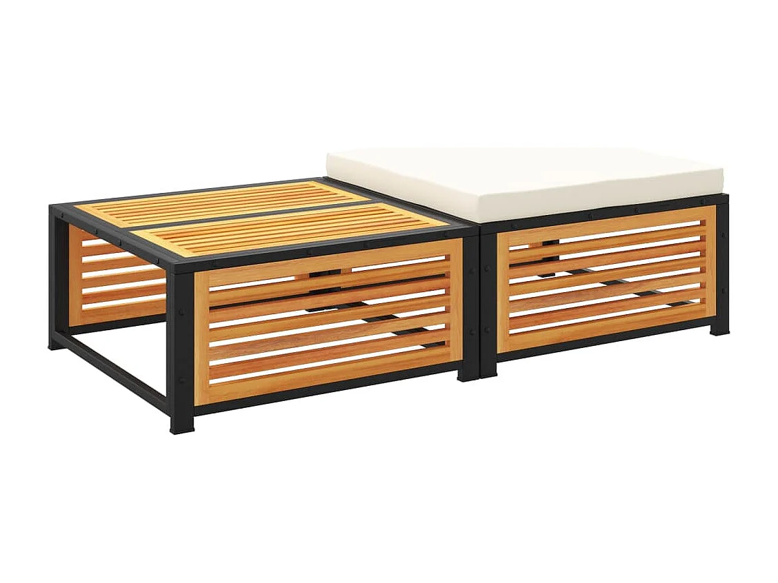 Table de jardin avec tabouret bois d'acacia massif