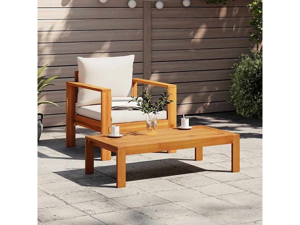 Chaise de jardin avec coussins bois massif d'acacia