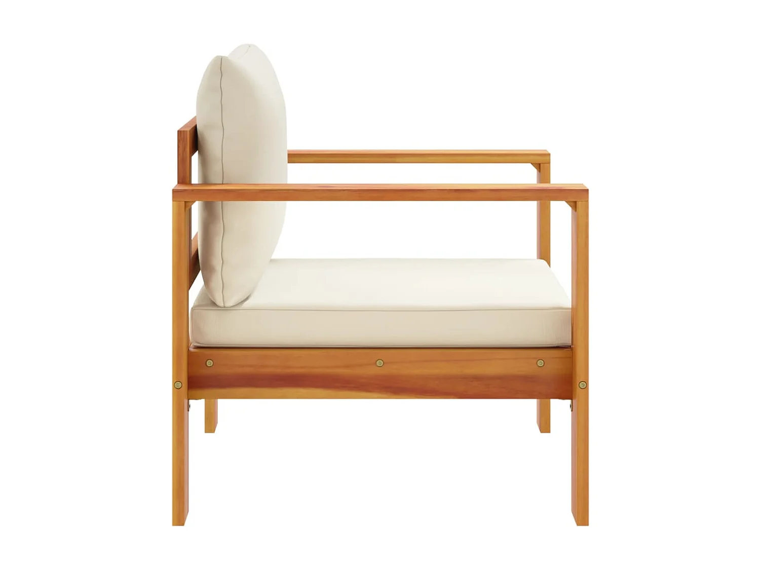 Chaise de jardin avec coussins bois massif d'acacia