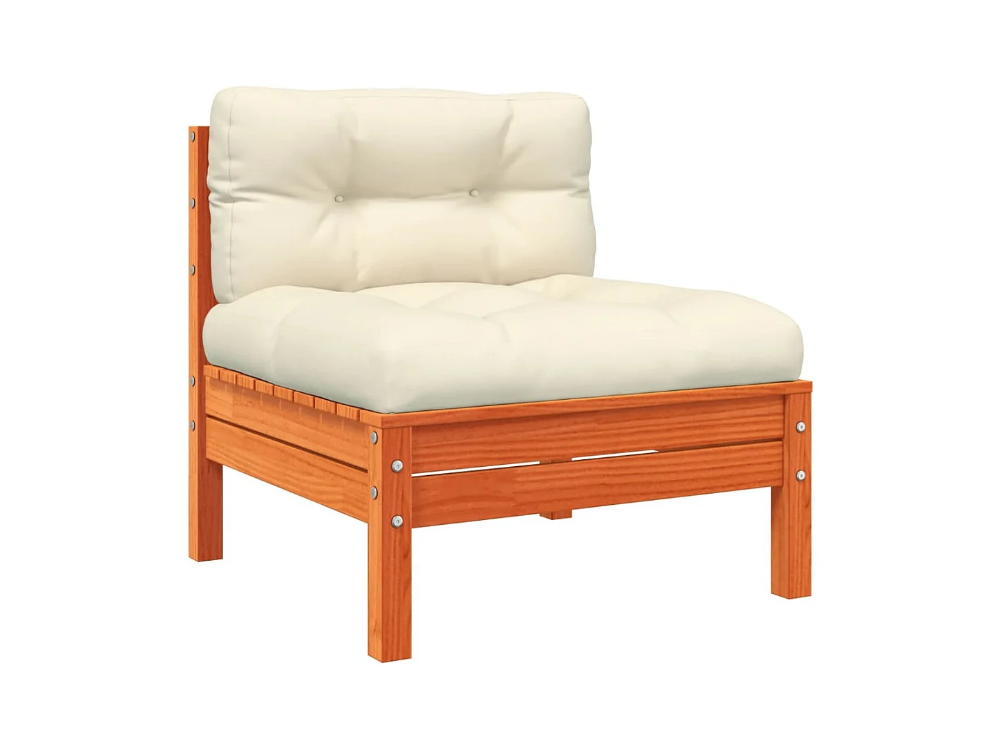 Canapé de jardin sans accoudoirs coussins 2 pcs bois massif pin