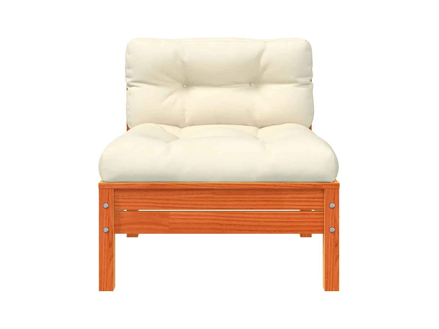 Canapé de jardin sans accoudoirs coussins 2 pcs bois massif pin