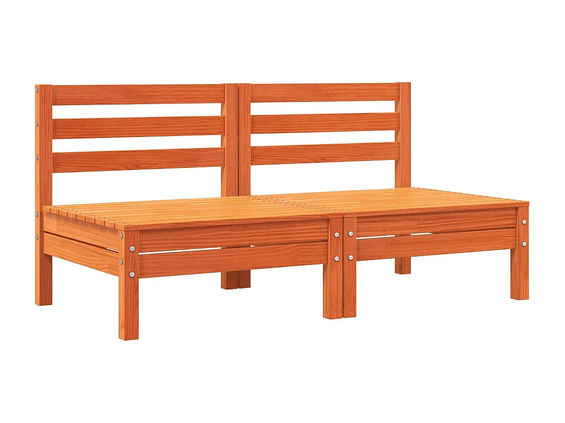 Canapé de jardin sans accoudoirs coussins 2 pcs bois massif pin