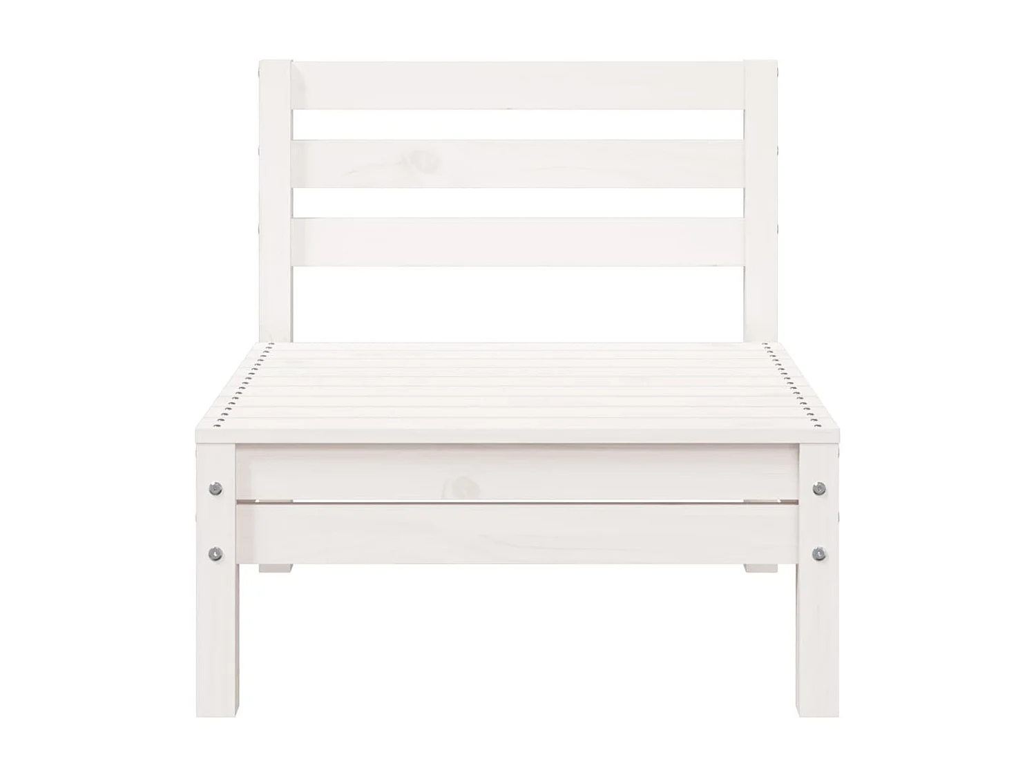 Sofá de jardim branco de 3 lugares em madeira maciça de pinho