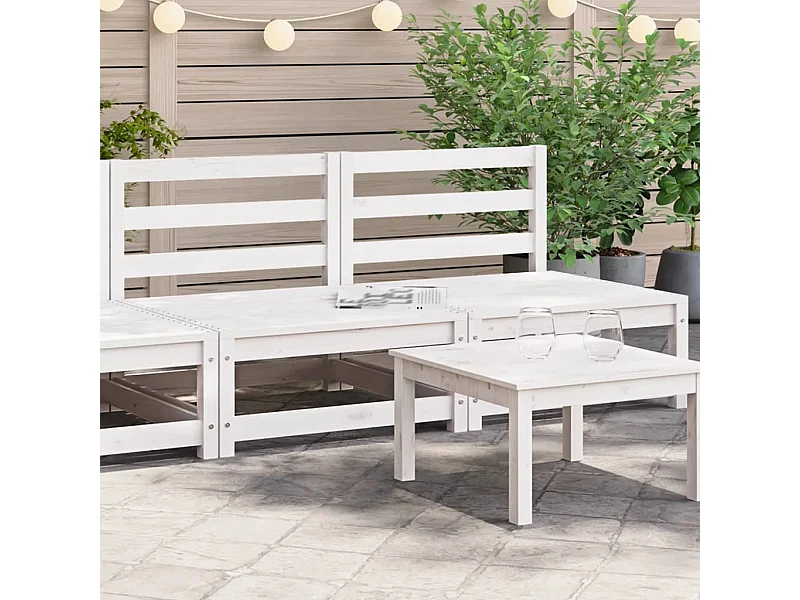 Divani da giardino senza braccioli 2 pz in legno massello di pino bianco