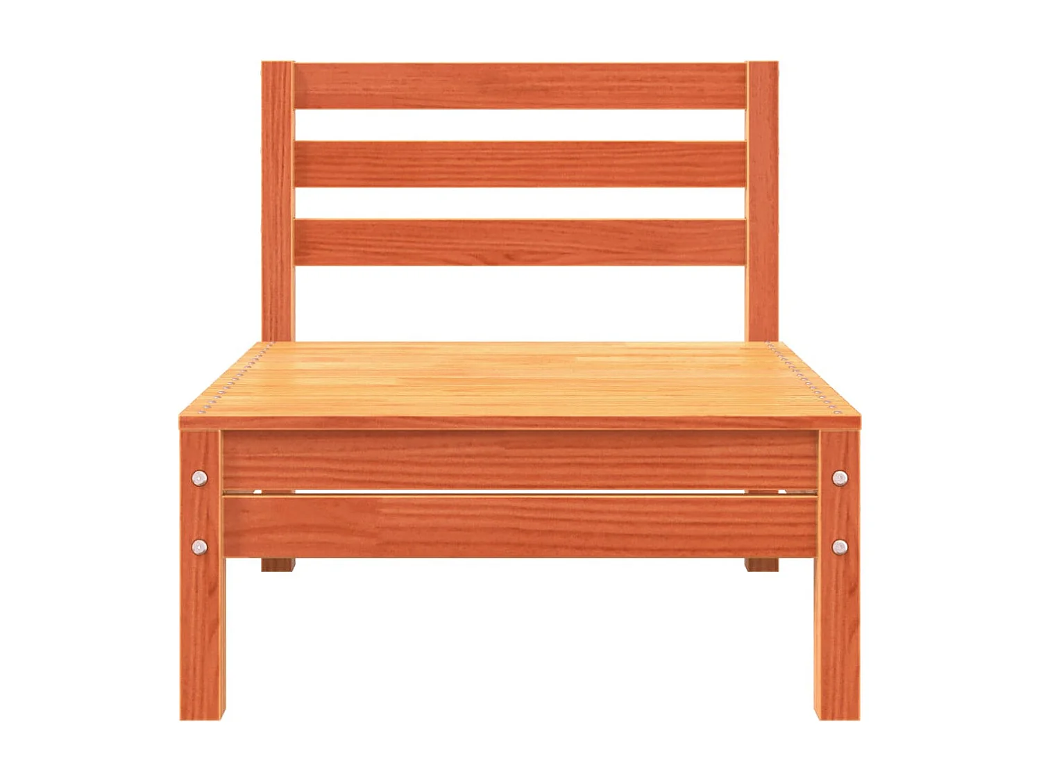 Divano da giardino a 3 posti in legno massello di pino cerato marrone