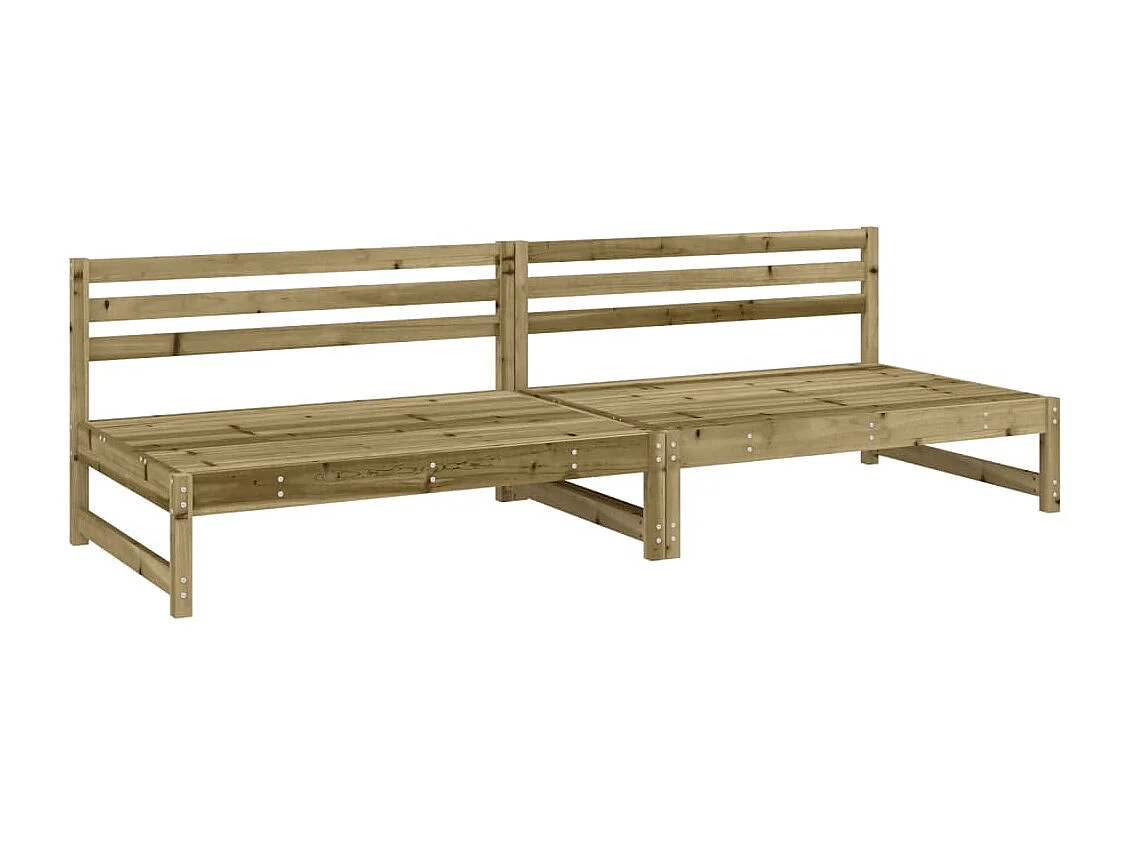 Sofás de jardín central 2 piezas 120x80 cm madera de pino impregnada