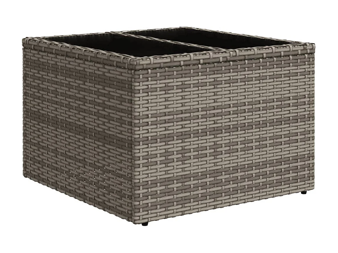 Salon de jardin 5 pcs avec coussins gris résine tressée