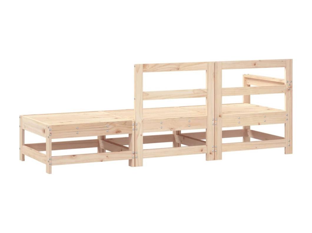 Salon de jardin 3 pcs bois massif de pin