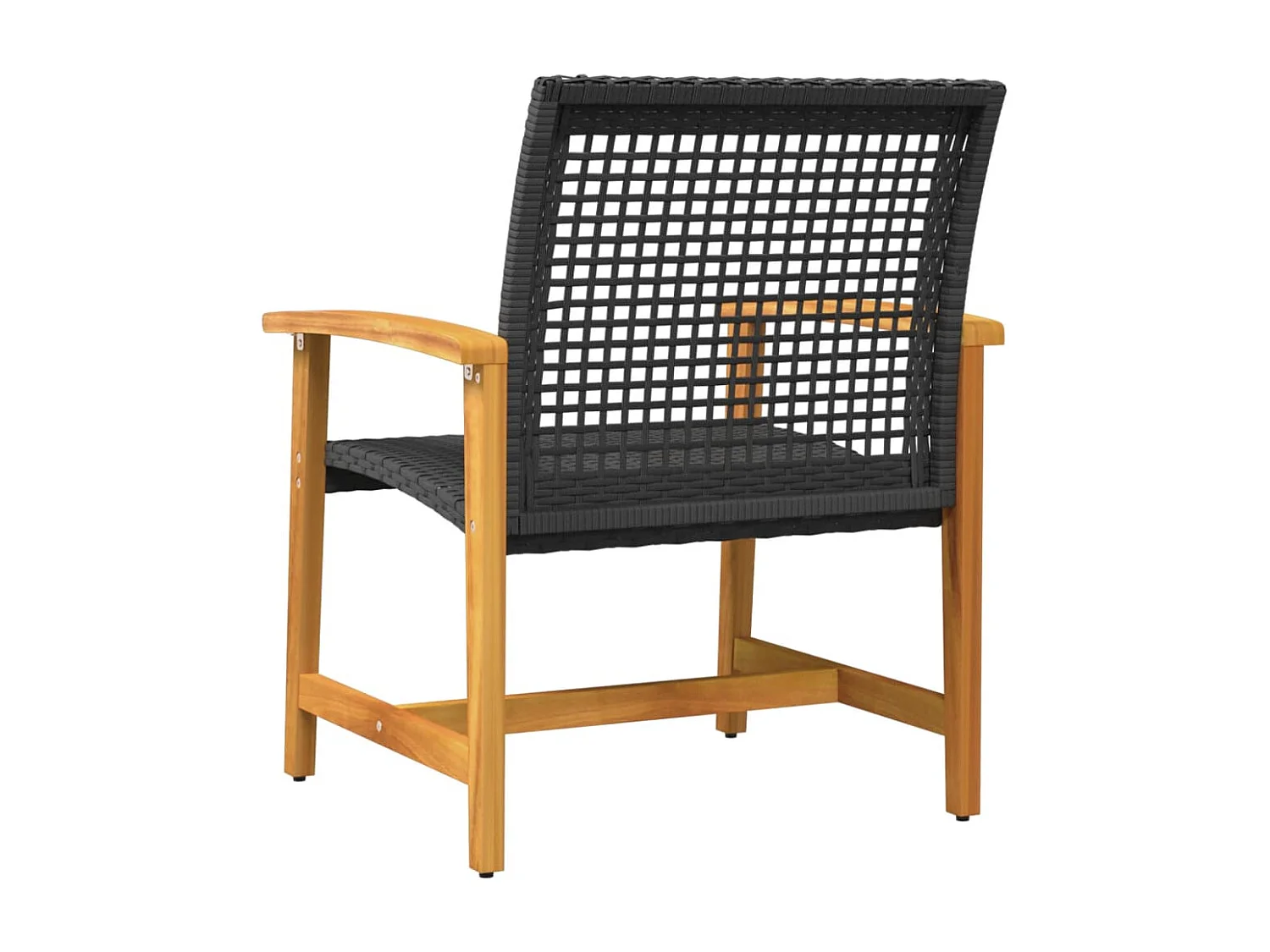 Chaises de jardin lot de 2 noir résine tressée et bois d’acacia