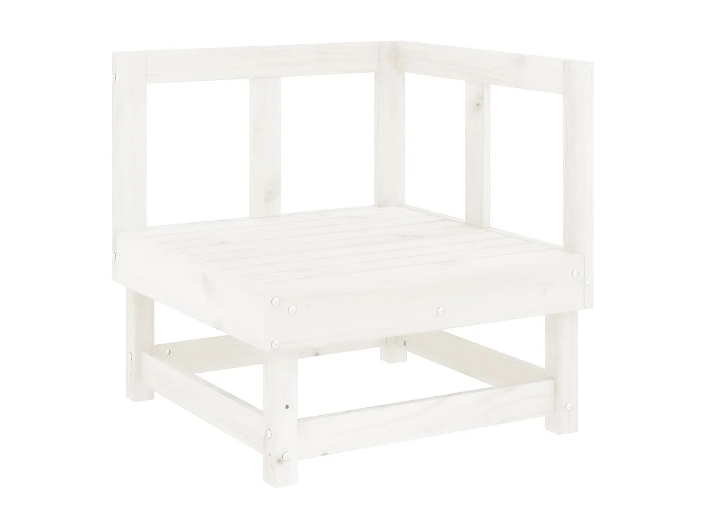 Salon de jardin 3 pcs blanc bois massif de pin