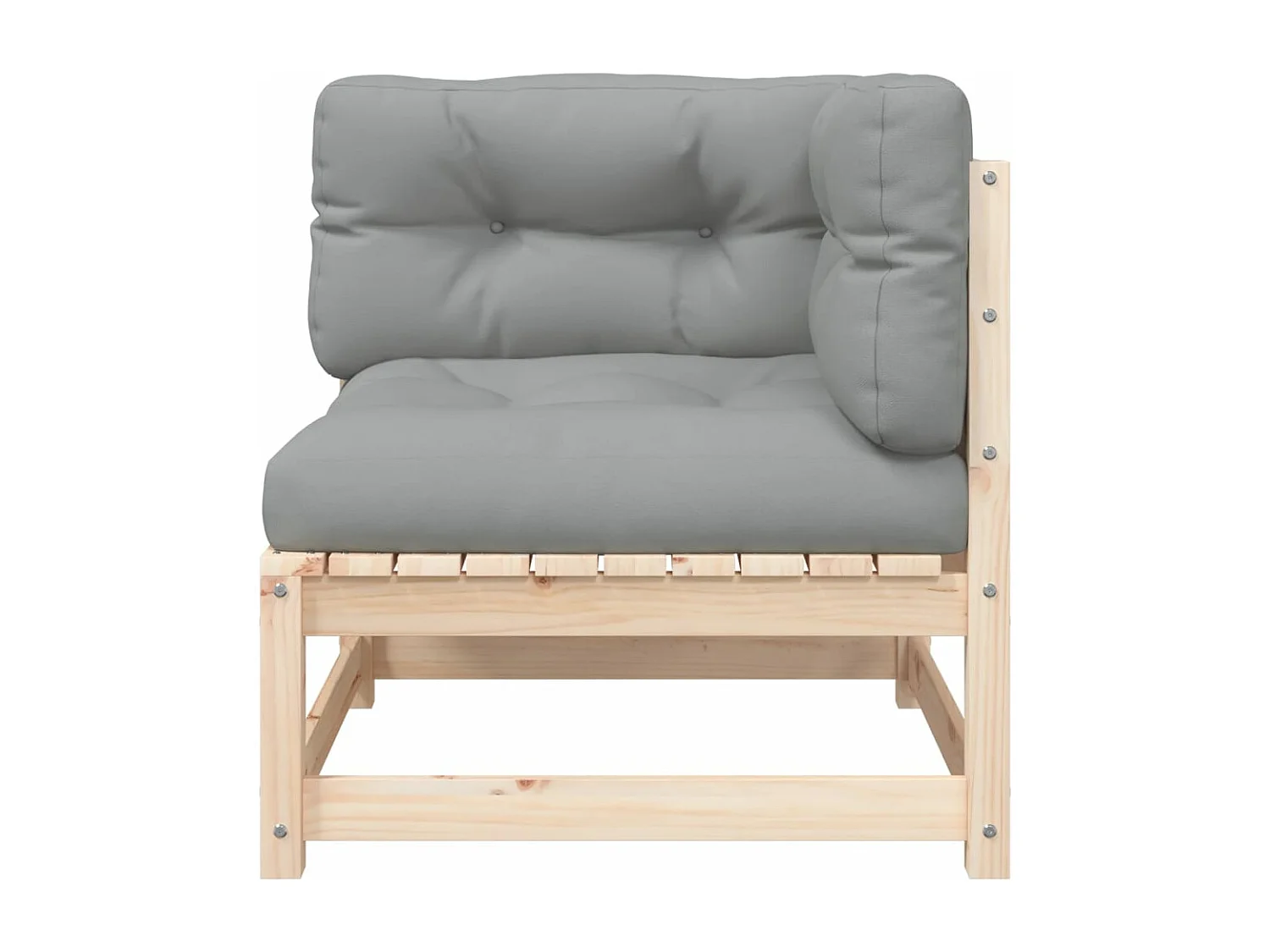 Garten-Ecksofa mit Kissen aus massivem Kiefernholz