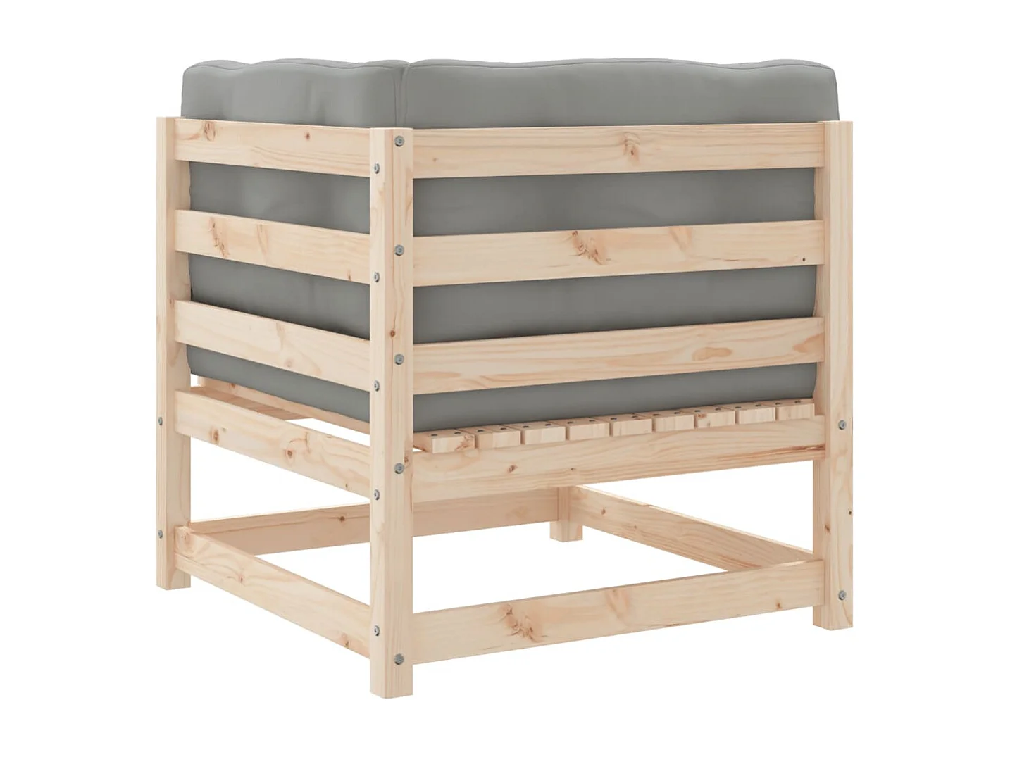 Garten-Ecksofa mit Kissen aus massivem Kiefernholz