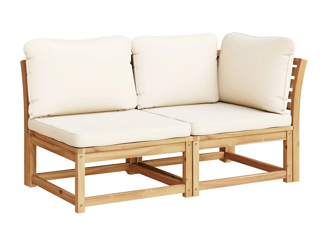 Salon de jardin 4 pcs avec coussins Bois d'acacia solide
